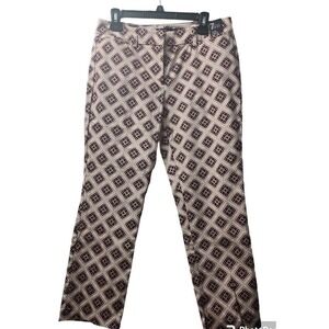 7th Avenue‎ Slim Ankle Pants Geometric Print Career Casual Size  8